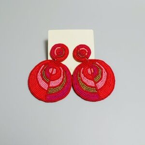 Pretty Pink Beaded Earrings